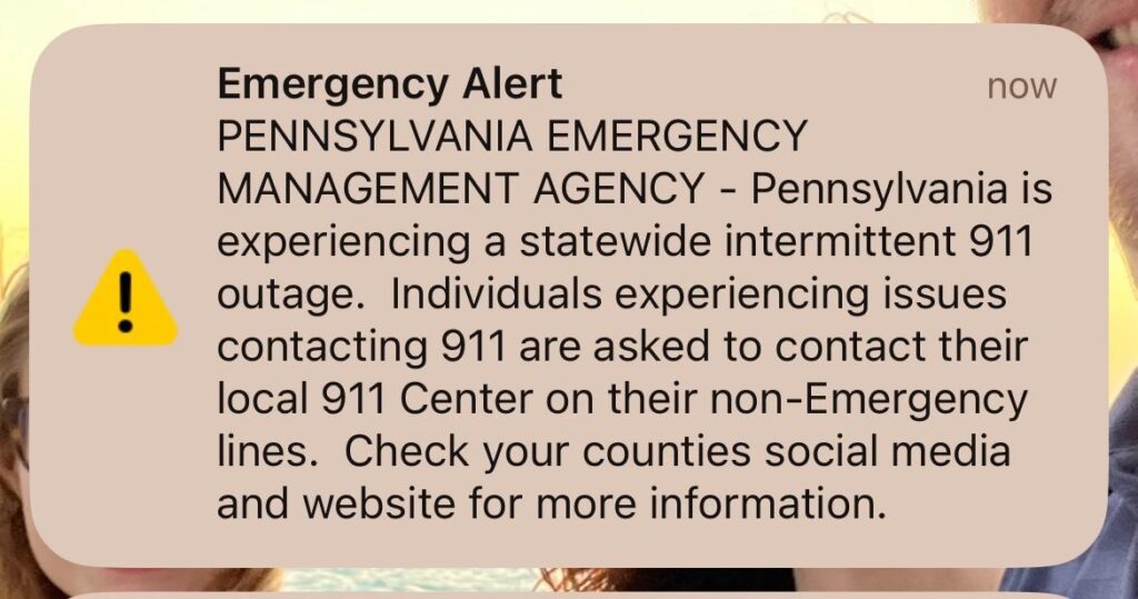 911 Outage in Pennsylvania