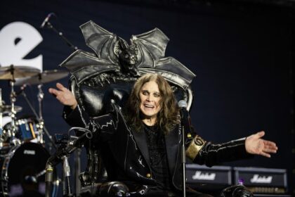 Ozzy Osbourne performed while seated on an elaborate black throne